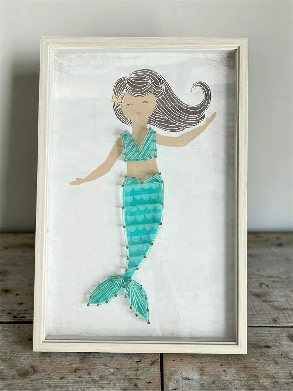 Pillowfort Turquoise Mermaid String Art Wall Decor - 12x18
